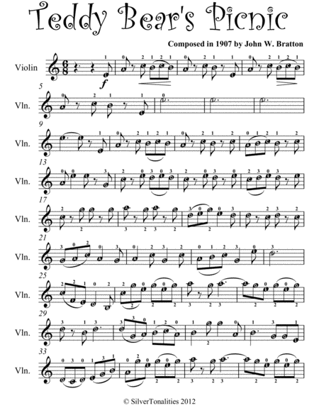 Teddy Bear's Picnic Easy Violin Sheet Music