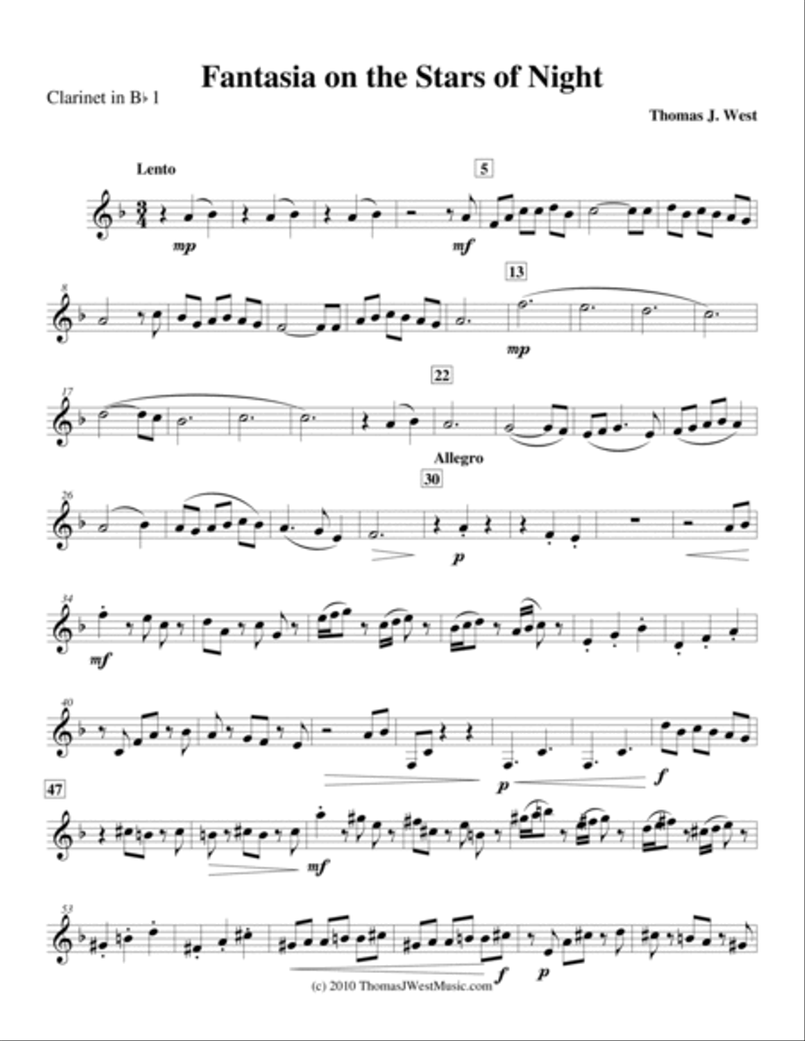 Fantasia on the Stars of Night Clarinet Trio - Grade 3 Clarinet Trio scores gallery preview page 5