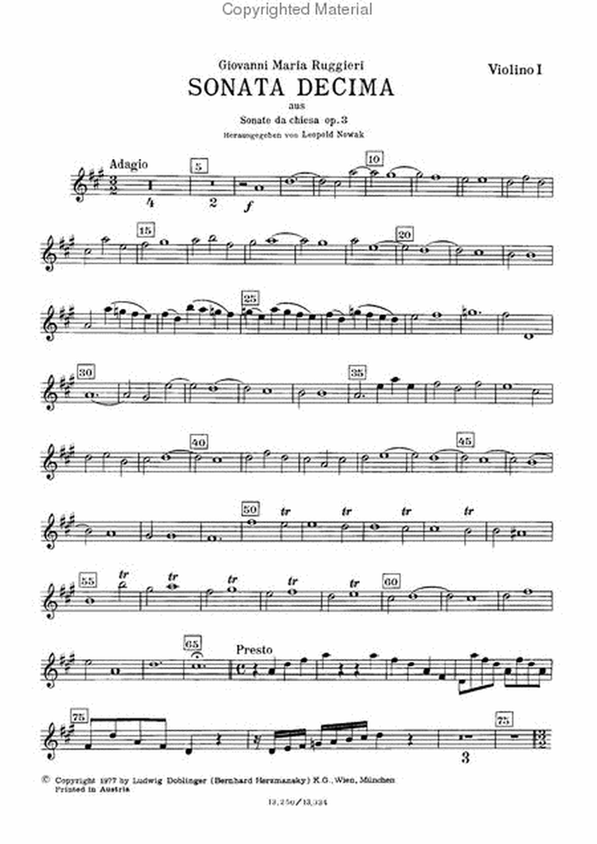Sonata decima D-Dur aus op. 3