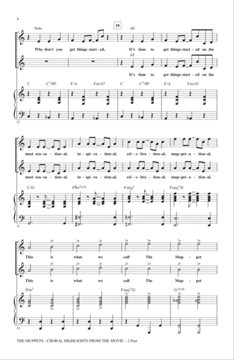 The Muppets (Choral Highlights) 2-Part scores gallery preview page 3