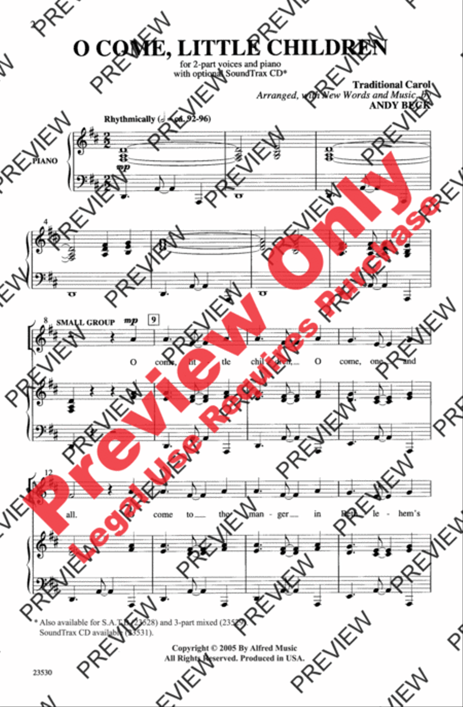 O Come, Little Children 2-Part scores gallery preview page 2