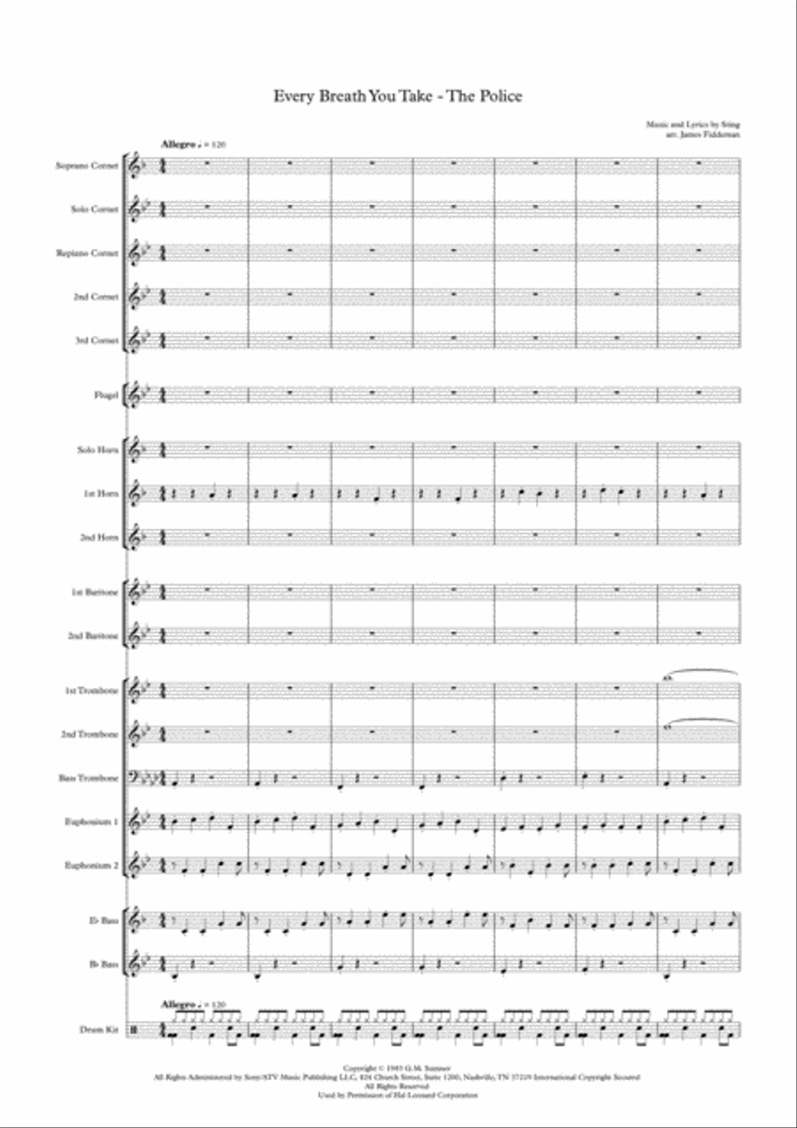 Every Breath You Take Every Breath You Take Brass Ensemble scores gallery preview page 2