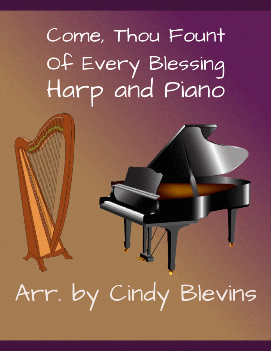 Come, Thou Fount Of Every Blessing, Harp and Piano Duet Harp scores gallery preview page 1