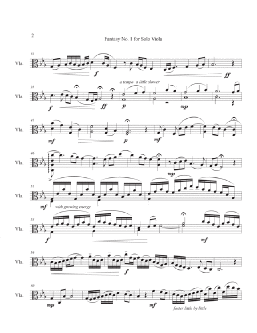 Six Fantasies for Solo Viola Viola Solo scores gallery preview page 4