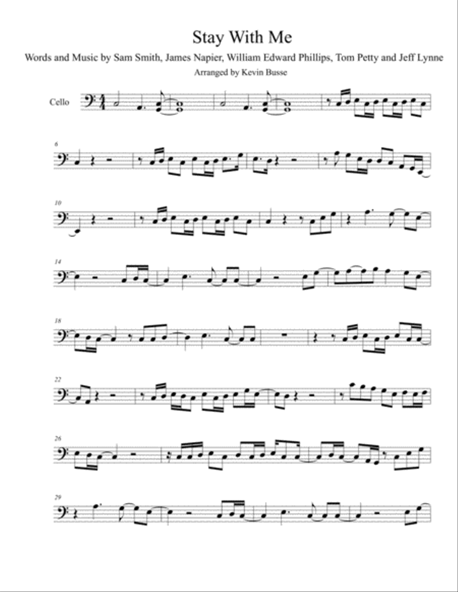 Stay With Me Stay With Me Cello Solo scores gallery preview page 1