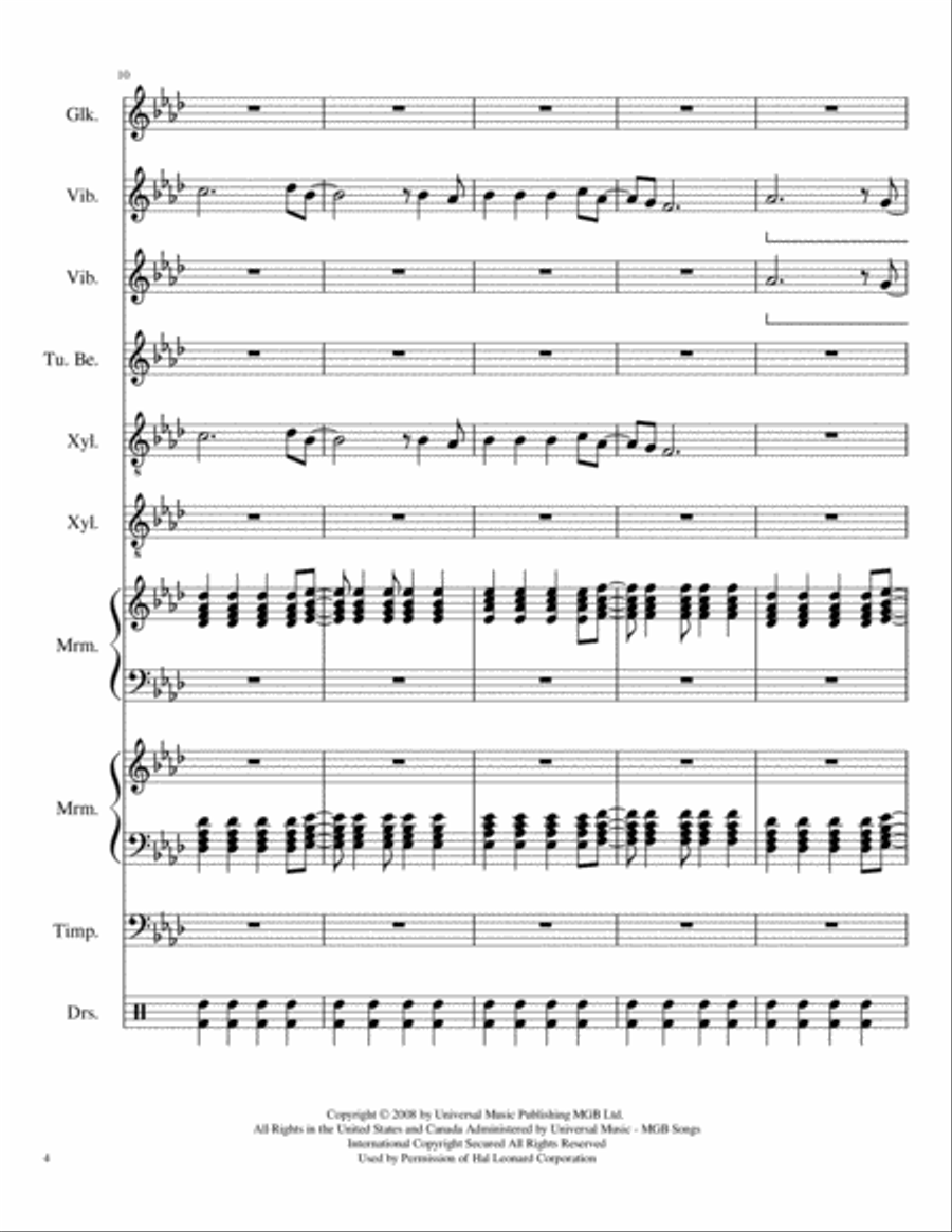 Viva La Vida Percussion Ensemble scores gallery preview page 4