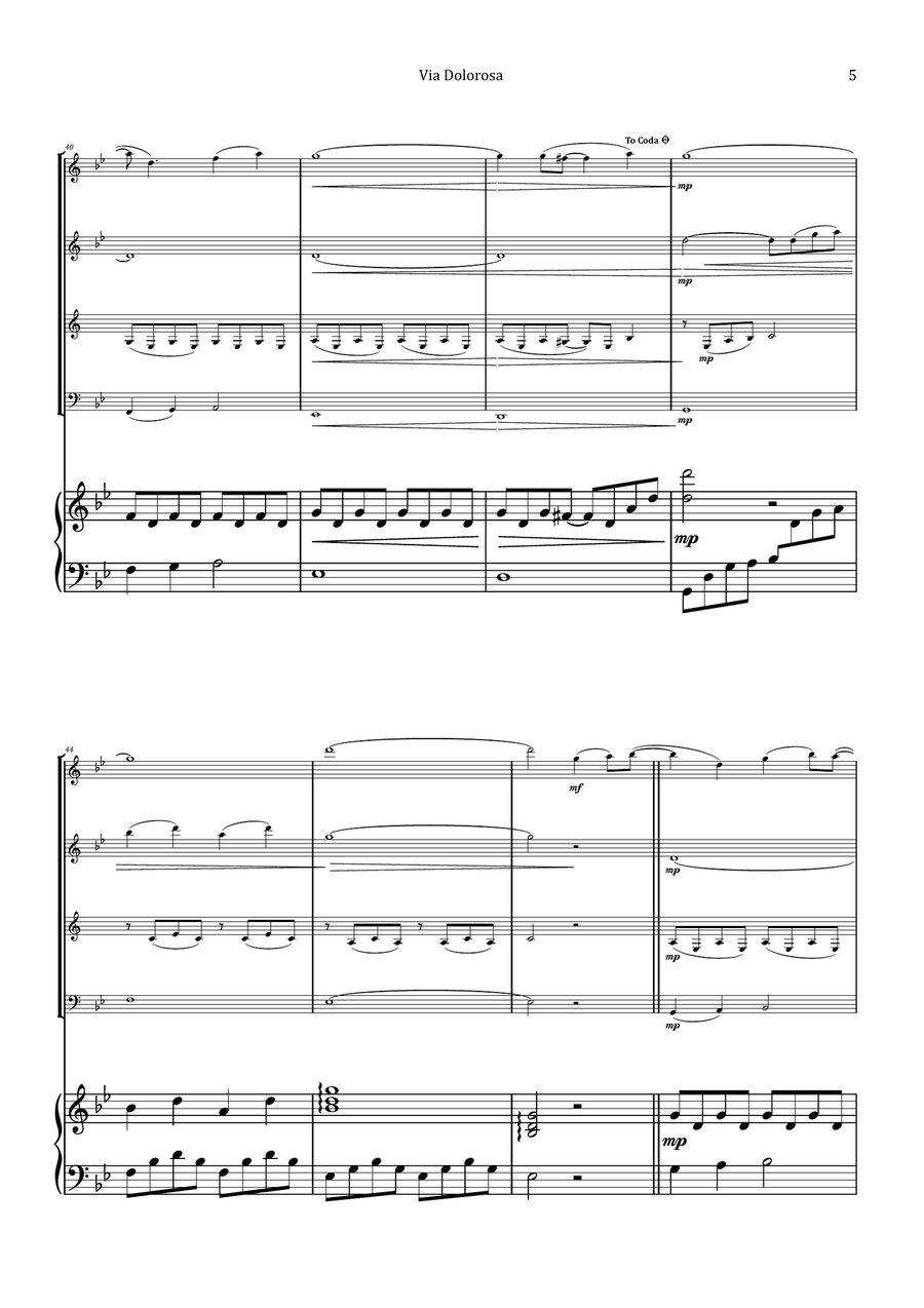 Via Dolorosa Woodwind Quartet scores gallery preview page 5