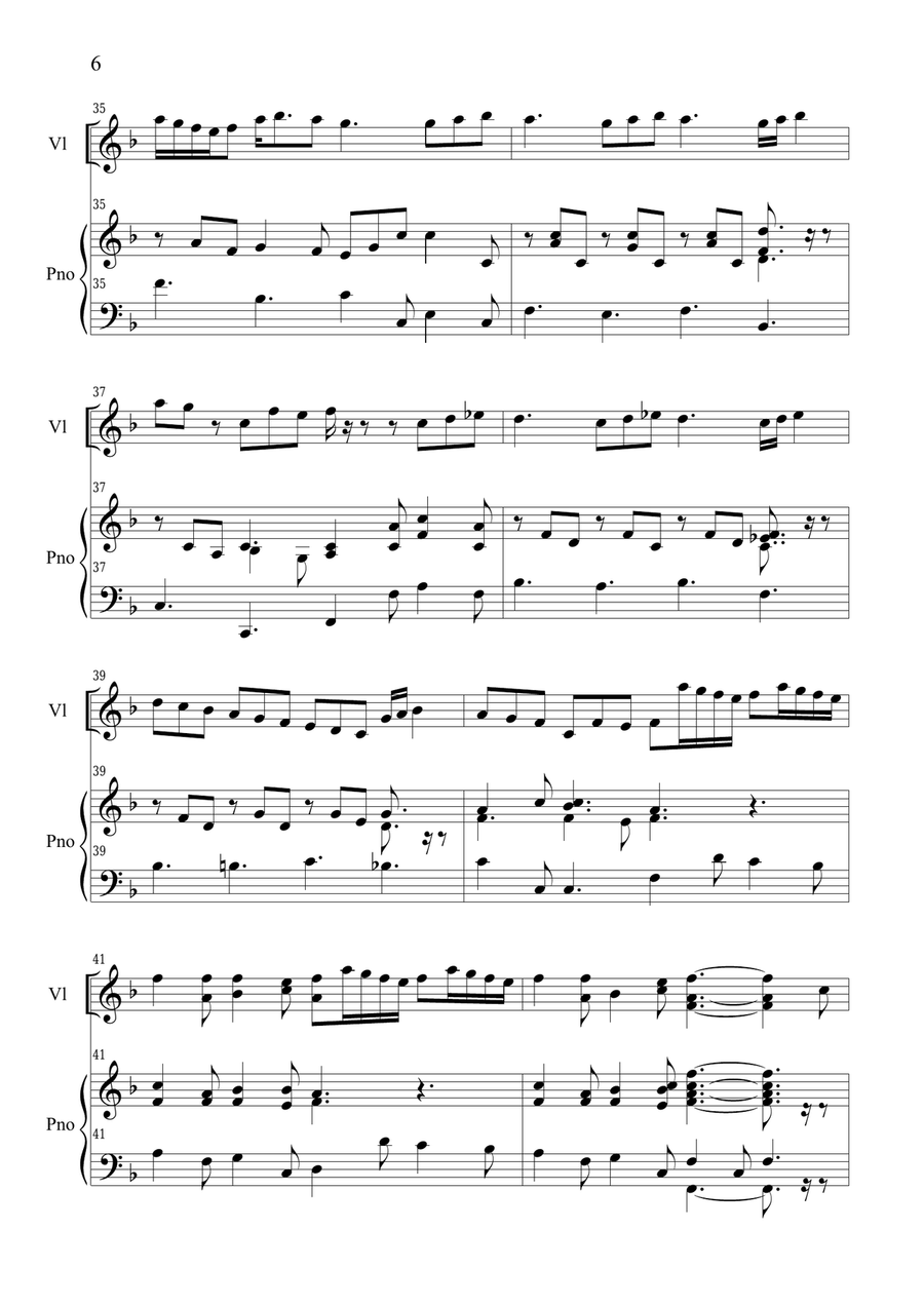 VERACINI - GIGA from Sonata in D minor - For Violin and Piano Violin Solo scores gallery preview page 6