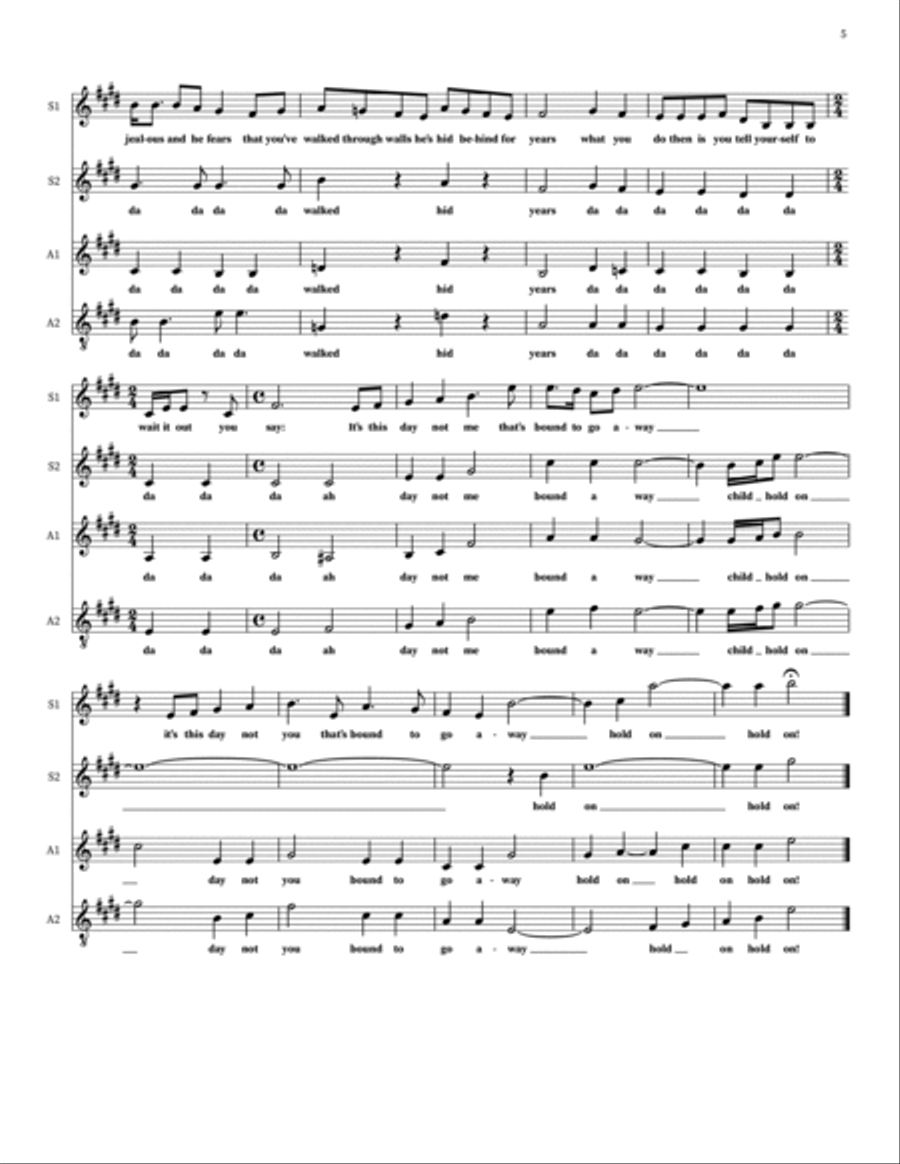 Hold On 4-Part scores gallery preview page 5