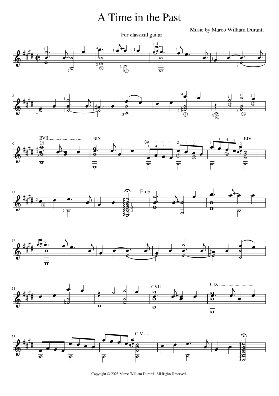 Time in the Past Acoustic Guitar scores gallery preview page 1