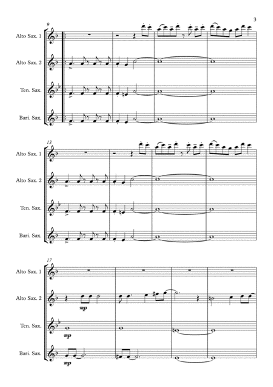 Africa Saxophone Quartet scores gallery preview page 3
