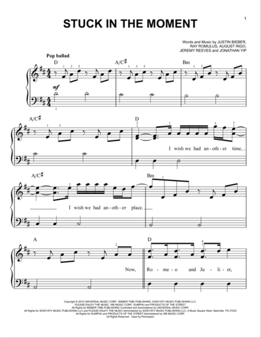 Stuck In The Moment Voice scores gallery preview page 1