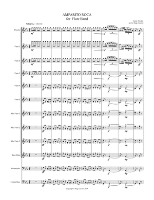 Amparito Roca for Flute Band (Flute Choir) by J. Texidor