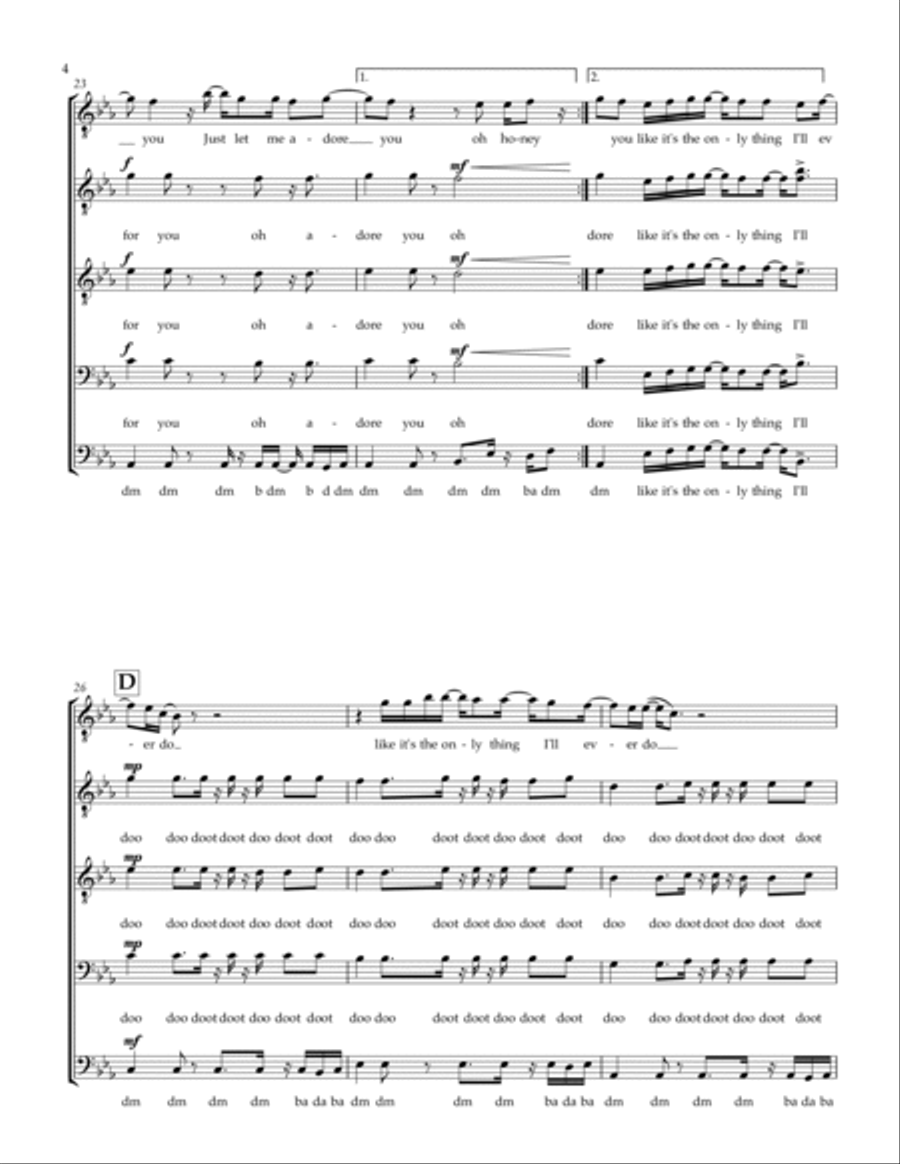 Adore You TTBB scores gallery preview page 4