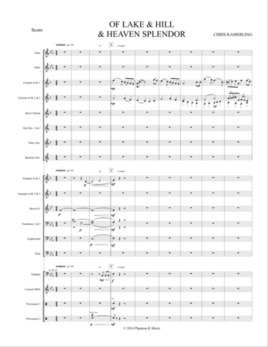 Of Lake & Hill & Heaven Splendor - Concert Band - Wind Ensemble Concert Band scores gallery preview page 3