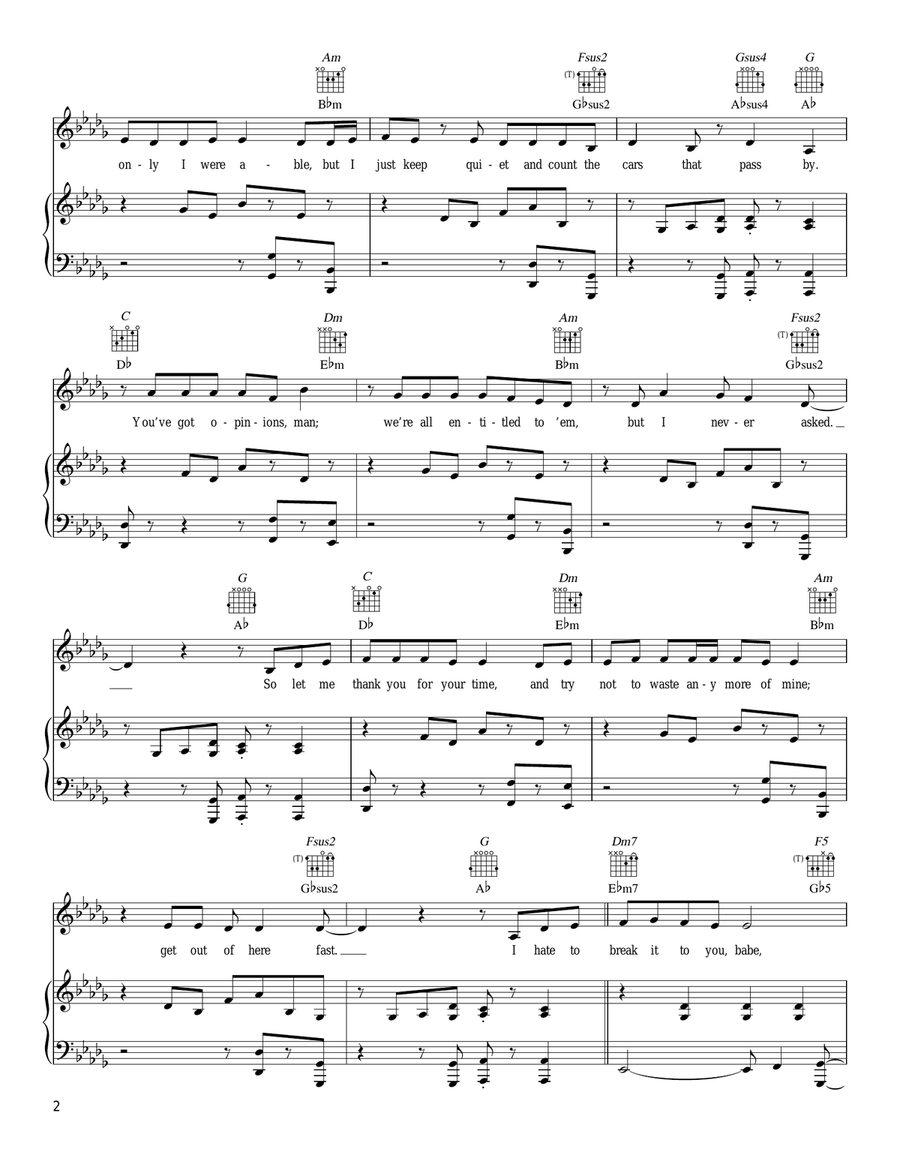 King Of Anything Piano, Vocal, Guitar scores gallery preview page 2