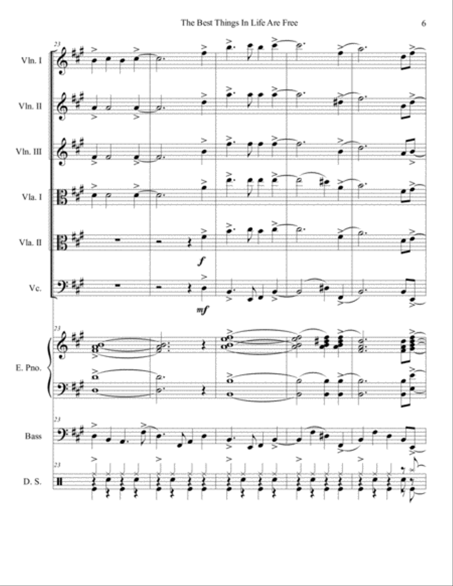 The Best Things In Life Are Free Set of Parts scores gallery preview page 6