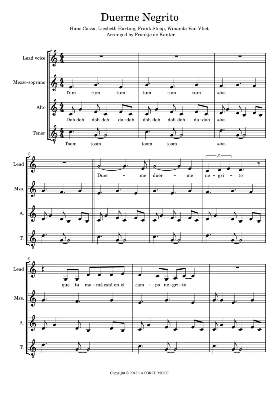 Duerme Negrito SSA scores gallery preview page 1