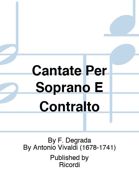 Cantate Per Soprano E Contralto