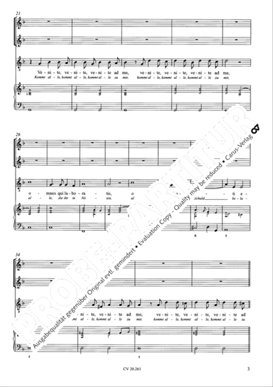 Venite ad me (Kommt alle zu mir) Tenor Voice scores gallery preview page 4
