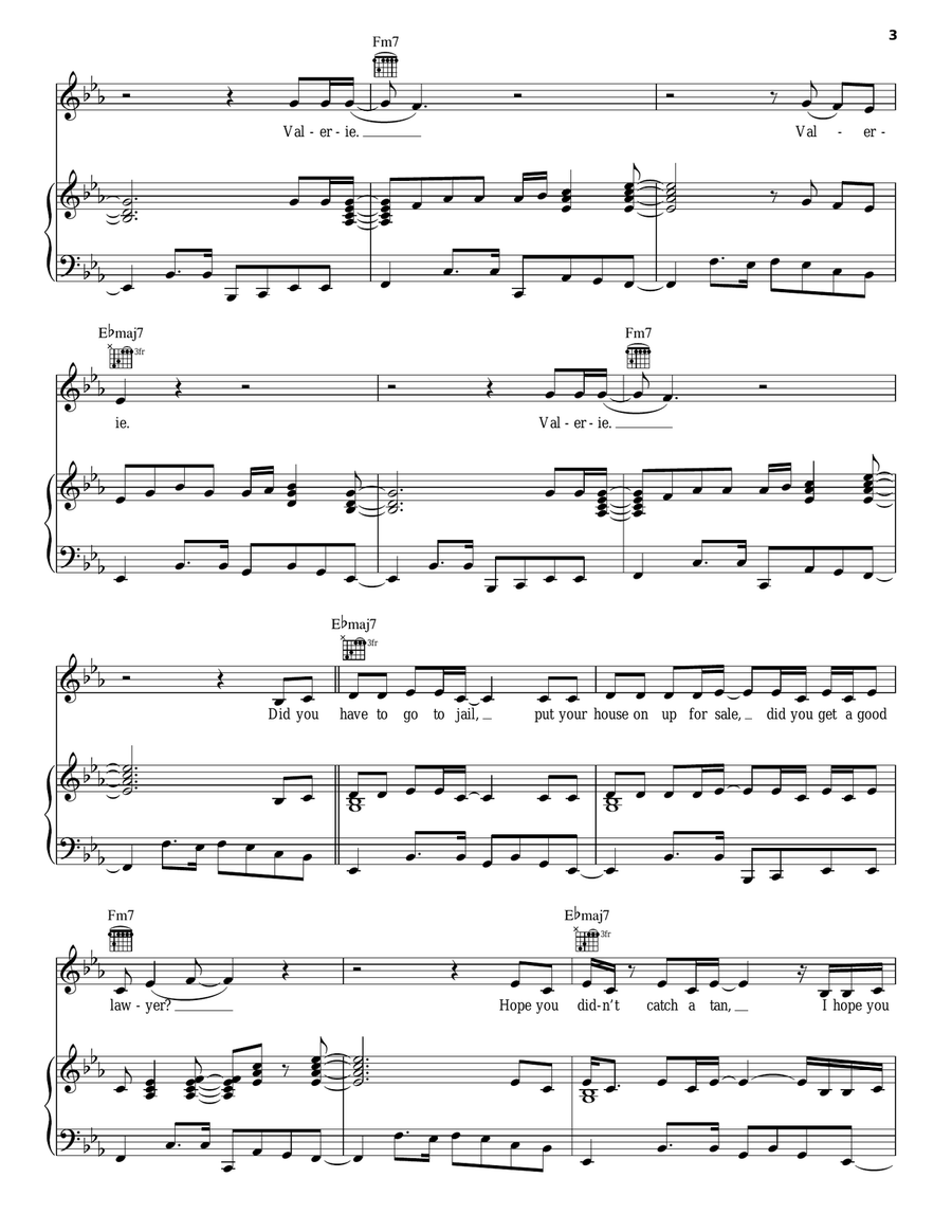 Valerie Acoustic Guitar scores gallery preview page 3