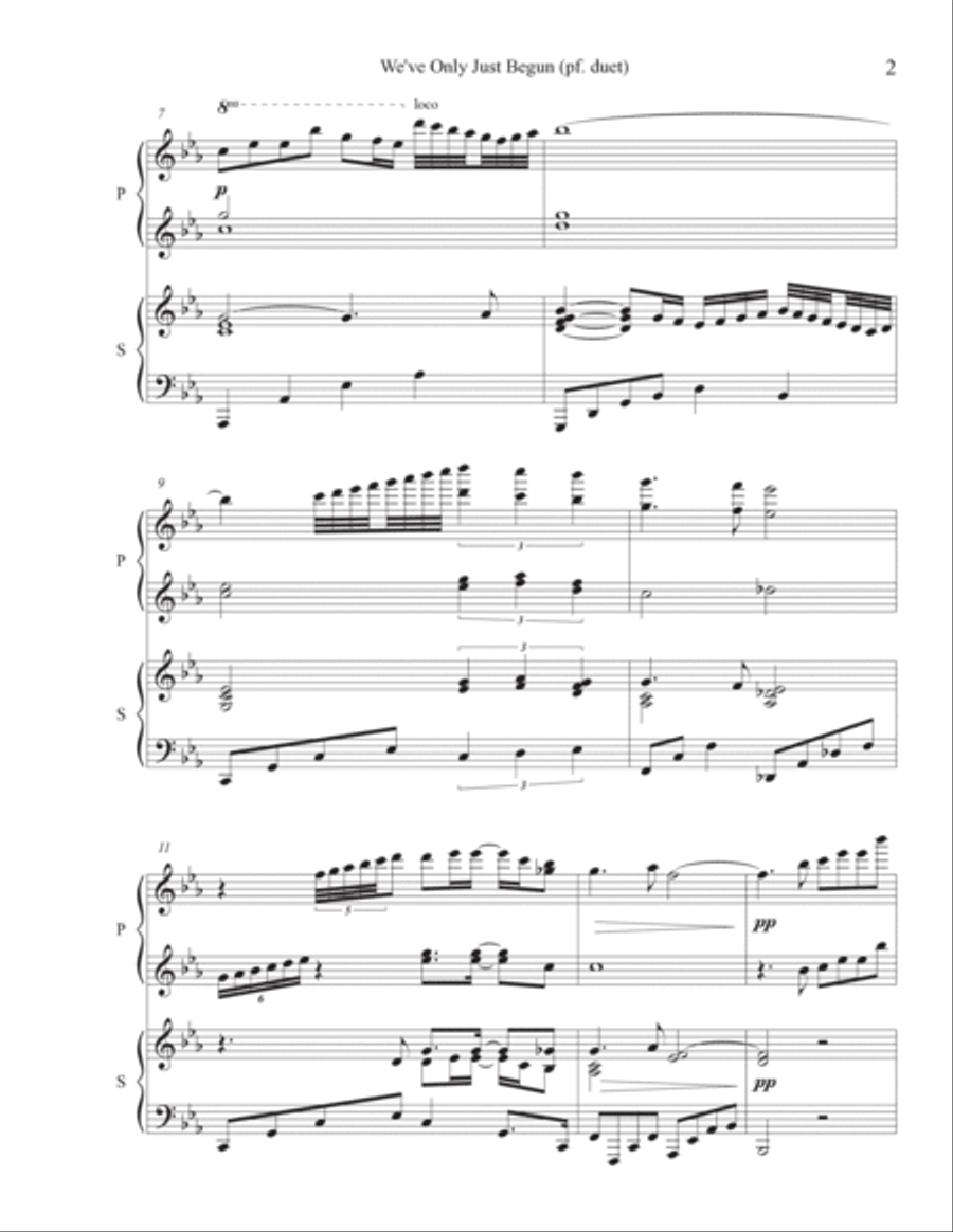 We've Only Just Begun 1 Piano, 4-Hands scores gallery preview page 5