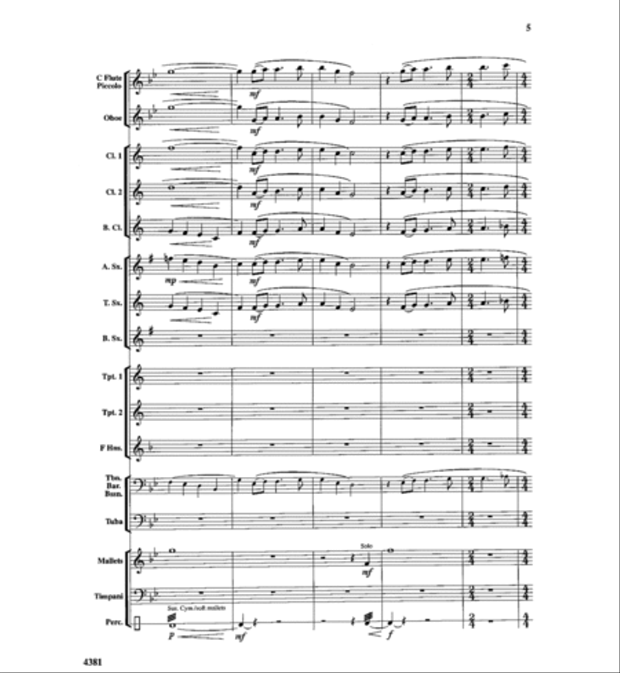 A Hymn of Peace Concert Band scores gallery preview page 4