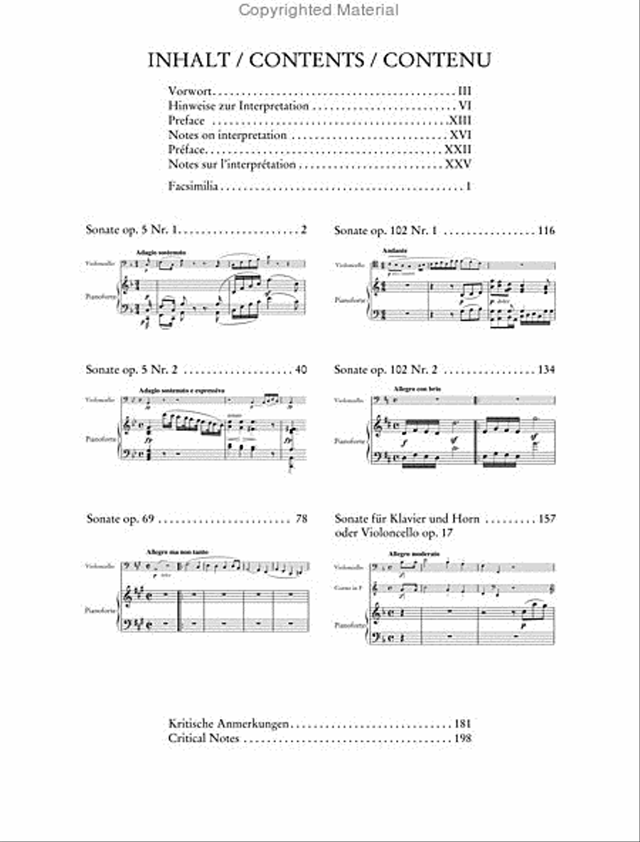 Sonaten fur violoncello und klavier Chamber Music scores gallery preview page 2