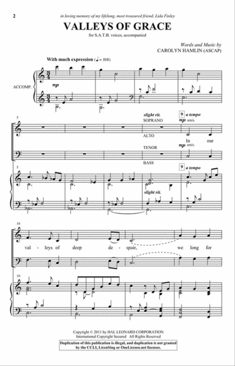 Valleys of Grace 4-Part scores gallery preview page 2