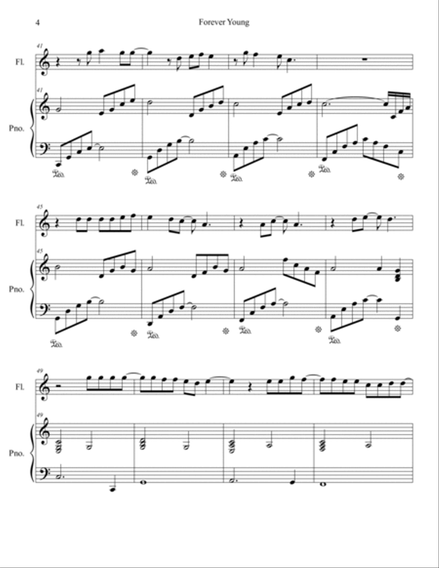 Forever Young Flute Solo scores gallery preview page 5