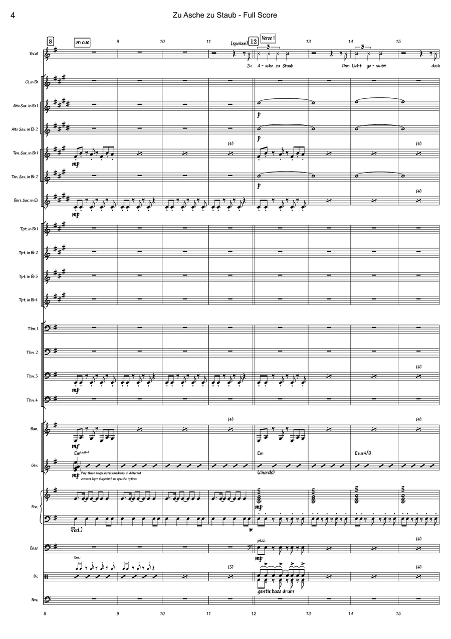 Zu Asche, Zu Staub Jazz Ensemble scores gallery preview page 4