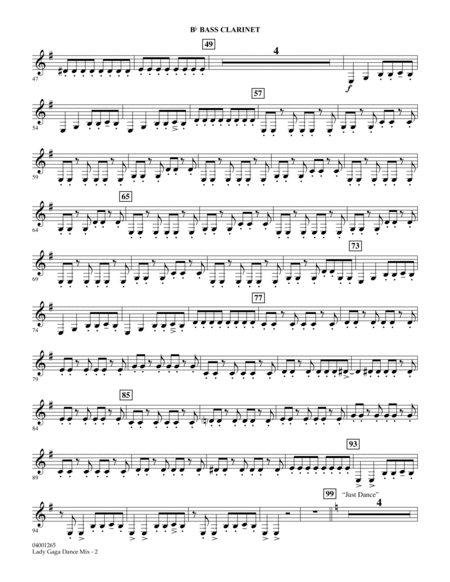 Lady Gaga Dance Mix - Bb Bass Clarinet