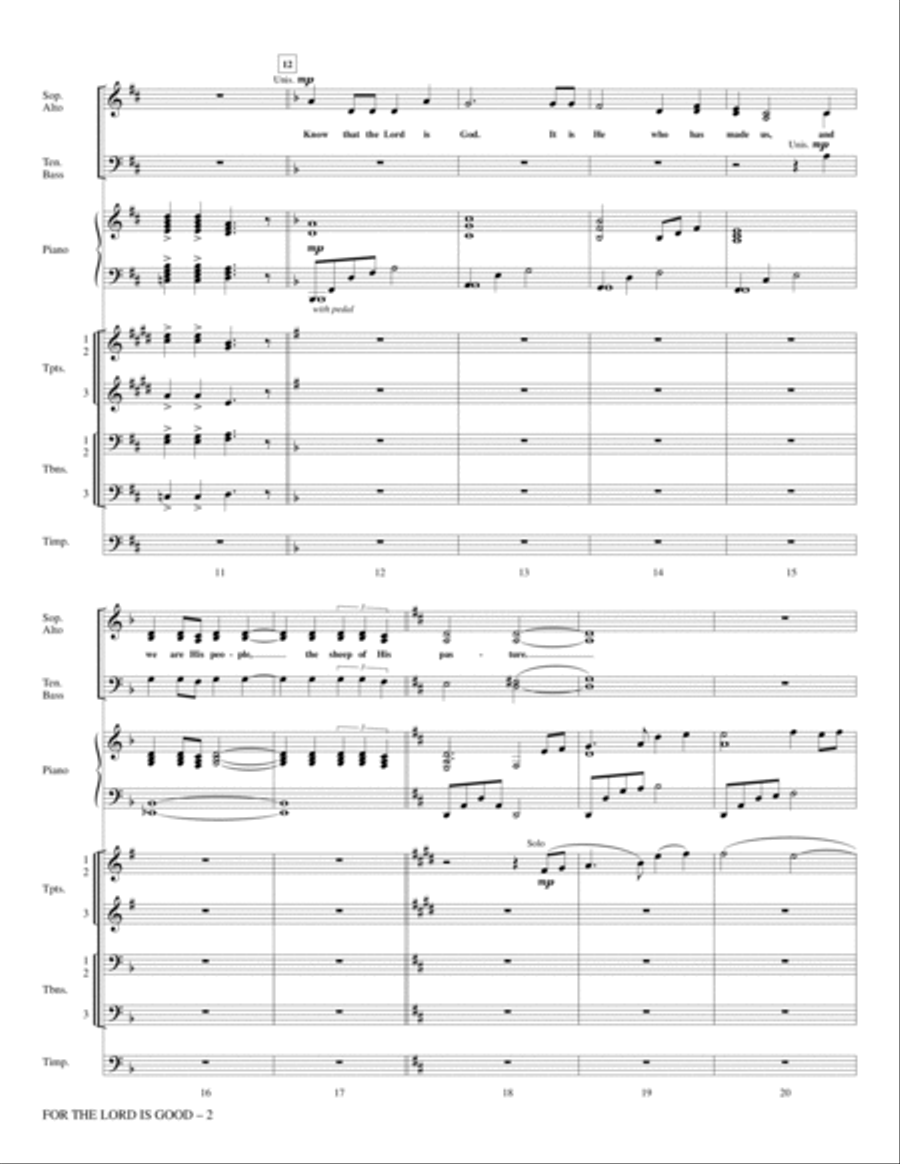 For The Lord Is Good - Full Score Choir scores gallery preview page 2