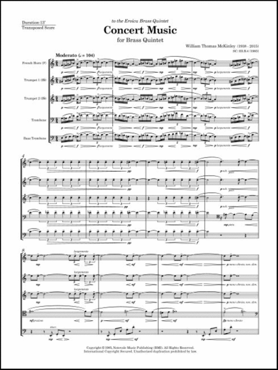 Concert Music Concert Music Brass Quartet scores gallery preview page 3