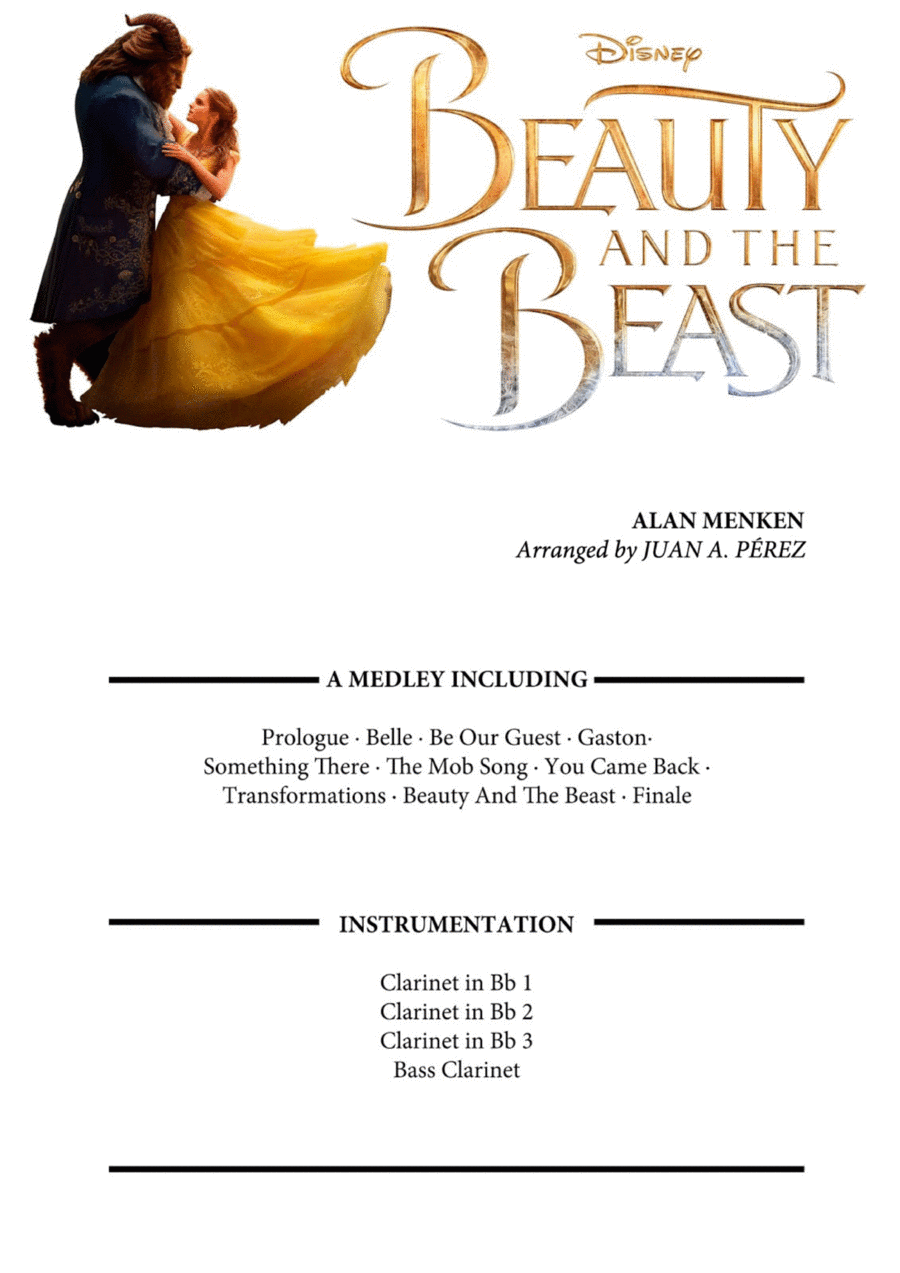 Beauty And The Beast Overture Clarinet Quartet scores gallery preview page 1