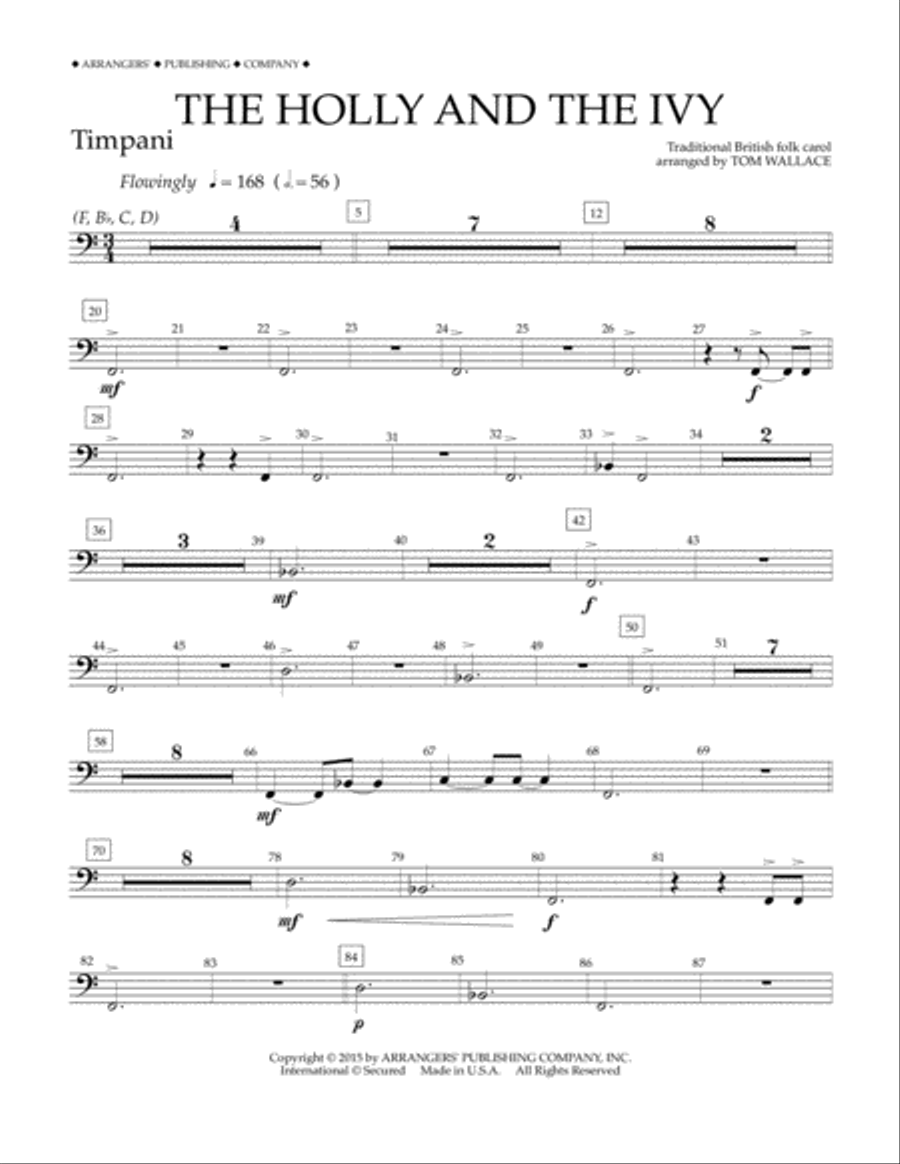 The Holly and the Ivy - Timpani Concert Band scores gallery preview page 1