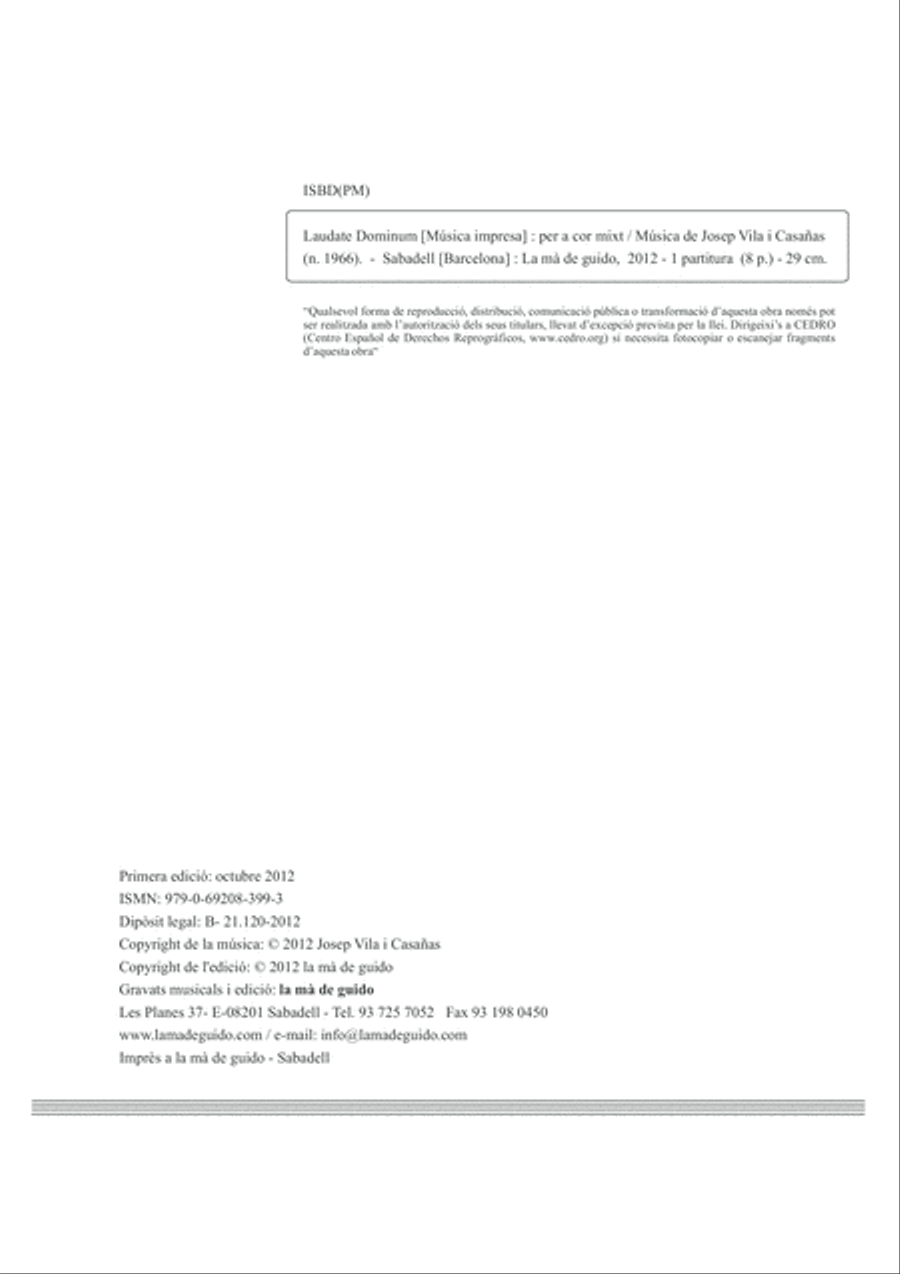 Laudate dominum Laudate dominum 4-Part scores gallery preview page 2