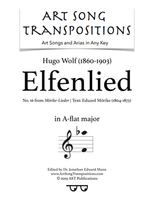 WOLF: Elfenlied (transposed to A-flat major)