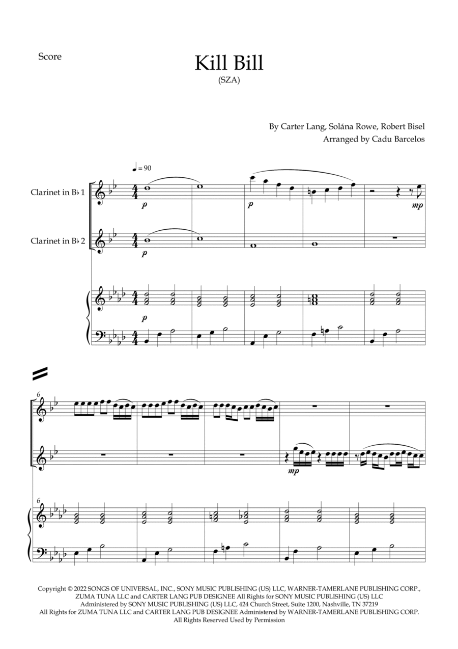 Kill Bill Woodwind Duet scores gallery preview page 1