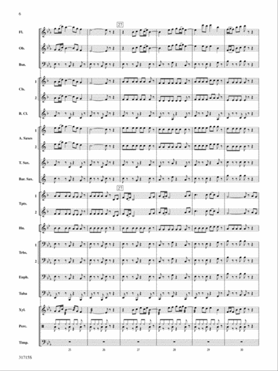 Early American Hymn Song: Score Concert Band scores gallery preview page 6