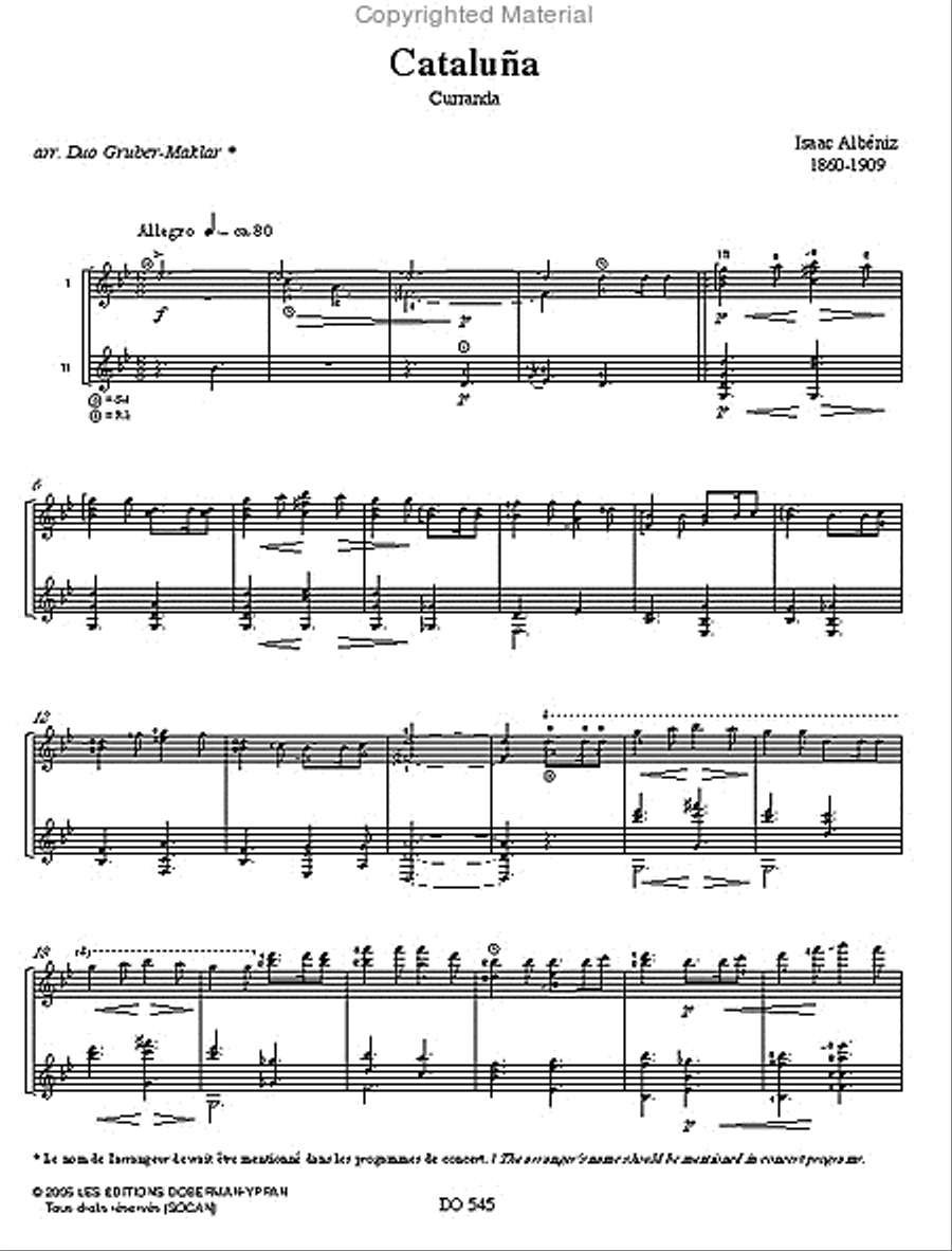 Cataluna, Cordoba Classical Guitar scores gallery preview page 2