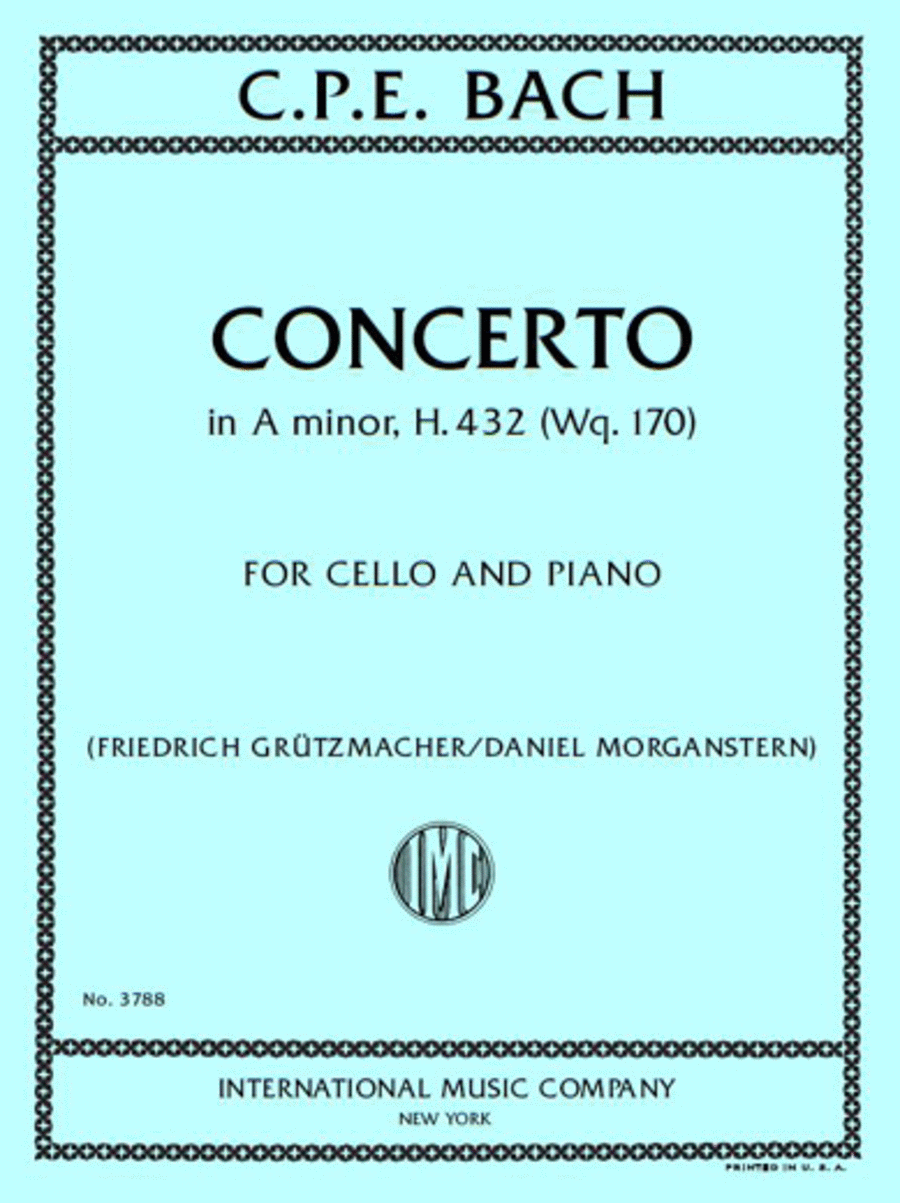 Concerto In A Minor, H. 432 (Wq. 170) Piano Accompaniment scores gallery preview page 1