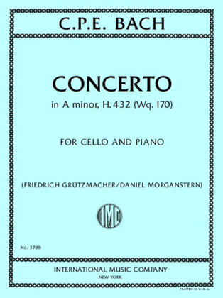 Book cover for Concerto In A Minor, H. 432 (Wq. 170)
