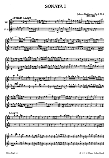 Vier Sonaten für zwei Blockflöten