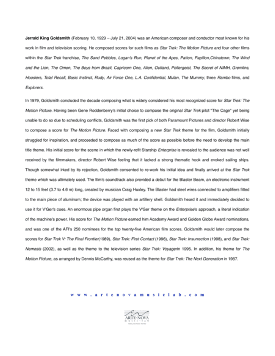 Star Trek(r) The Motion Picture Full Orchestra scores gallery preview page 2