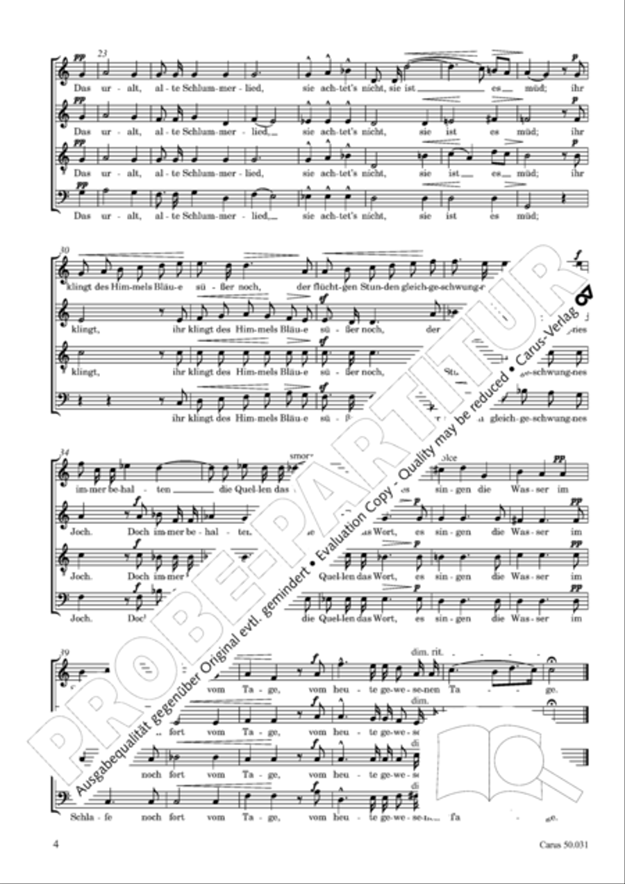 Funf Chorlieder (Morike) op. 31 Choir scores gallery preview page 5