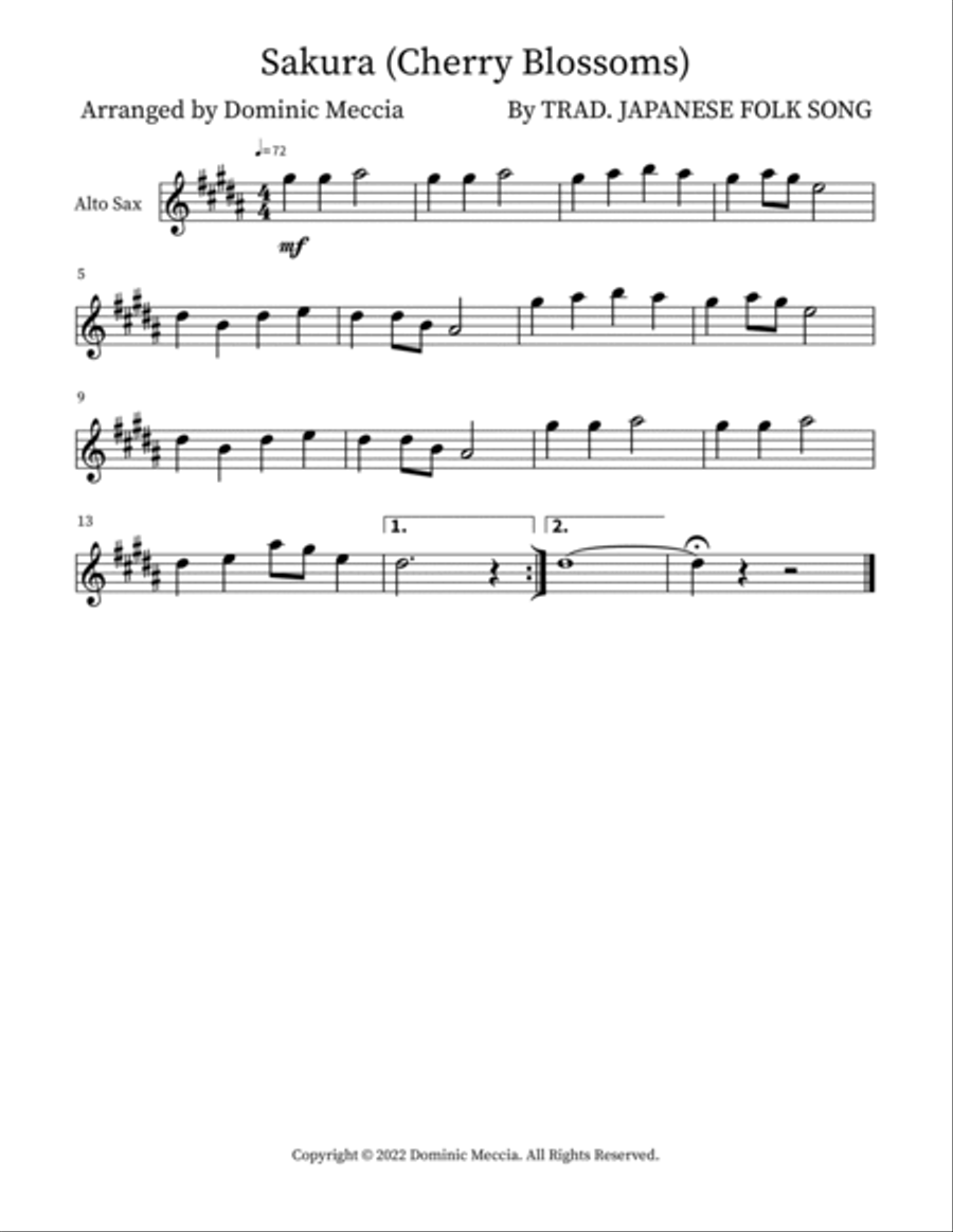 Sakura (Cherry Blossoms) Woodwind Duet scores gallery preview page 2