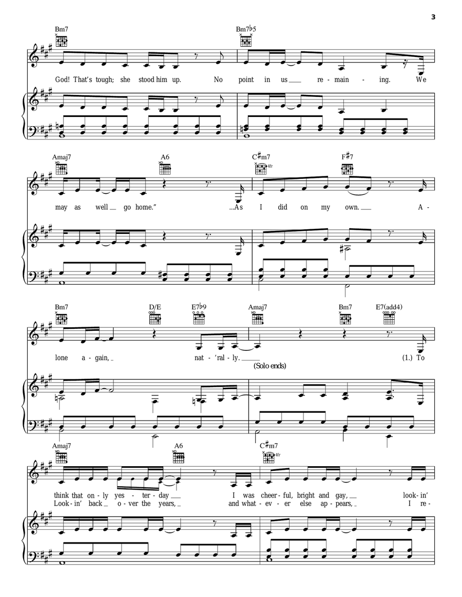 Alone Again (Naturally) Piano, Vocal, Guitar scores gallery preview page 3