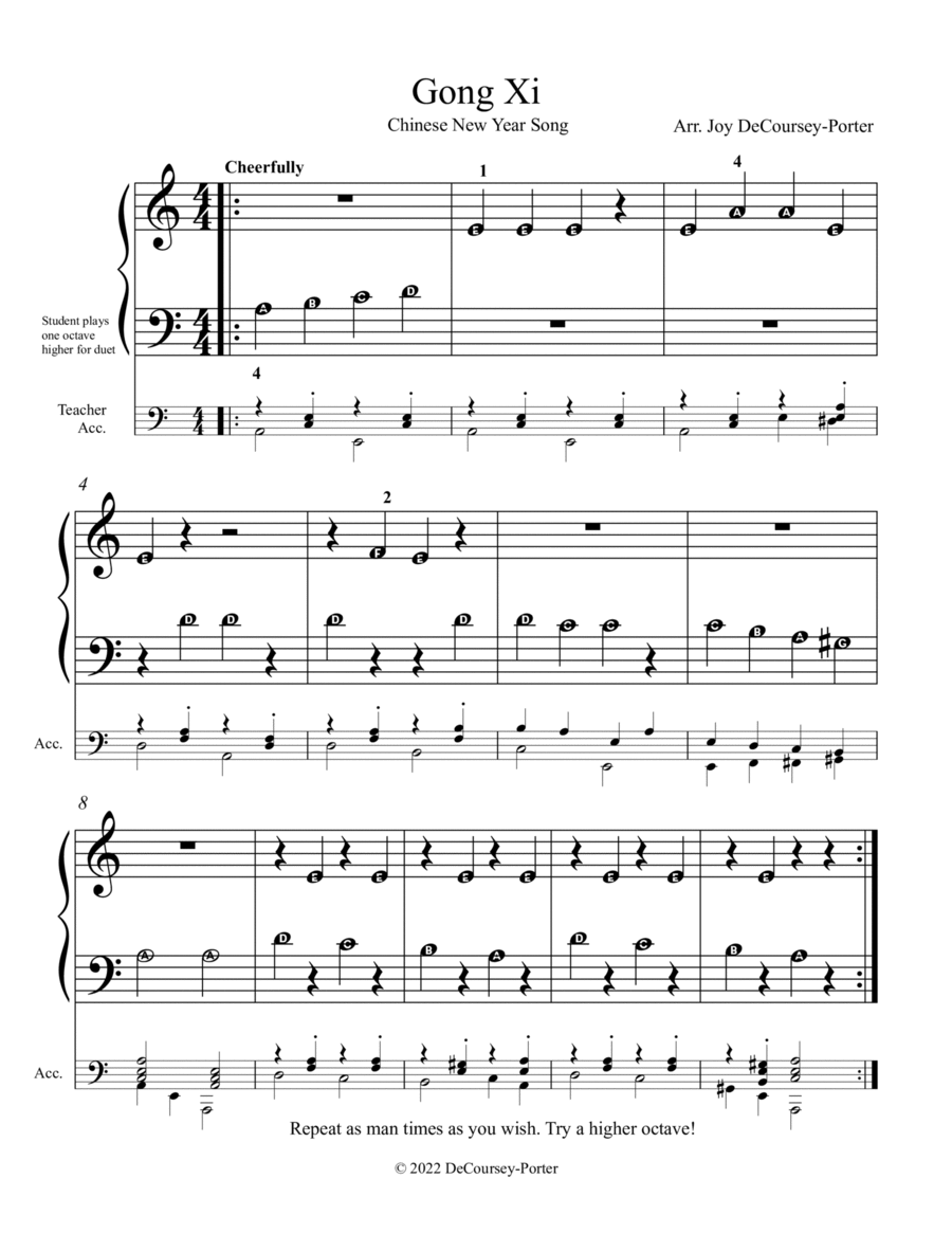 Gong Xi Gong Xi Easy Piano scores gallery preview page 1