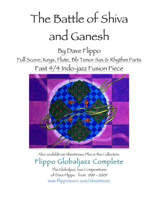 Book cover for BATTLE OF SHIVA AND GANESH - The Flippomusic Series - Indo-Jazz Fusion - Full Score, Key, Flute, Bb